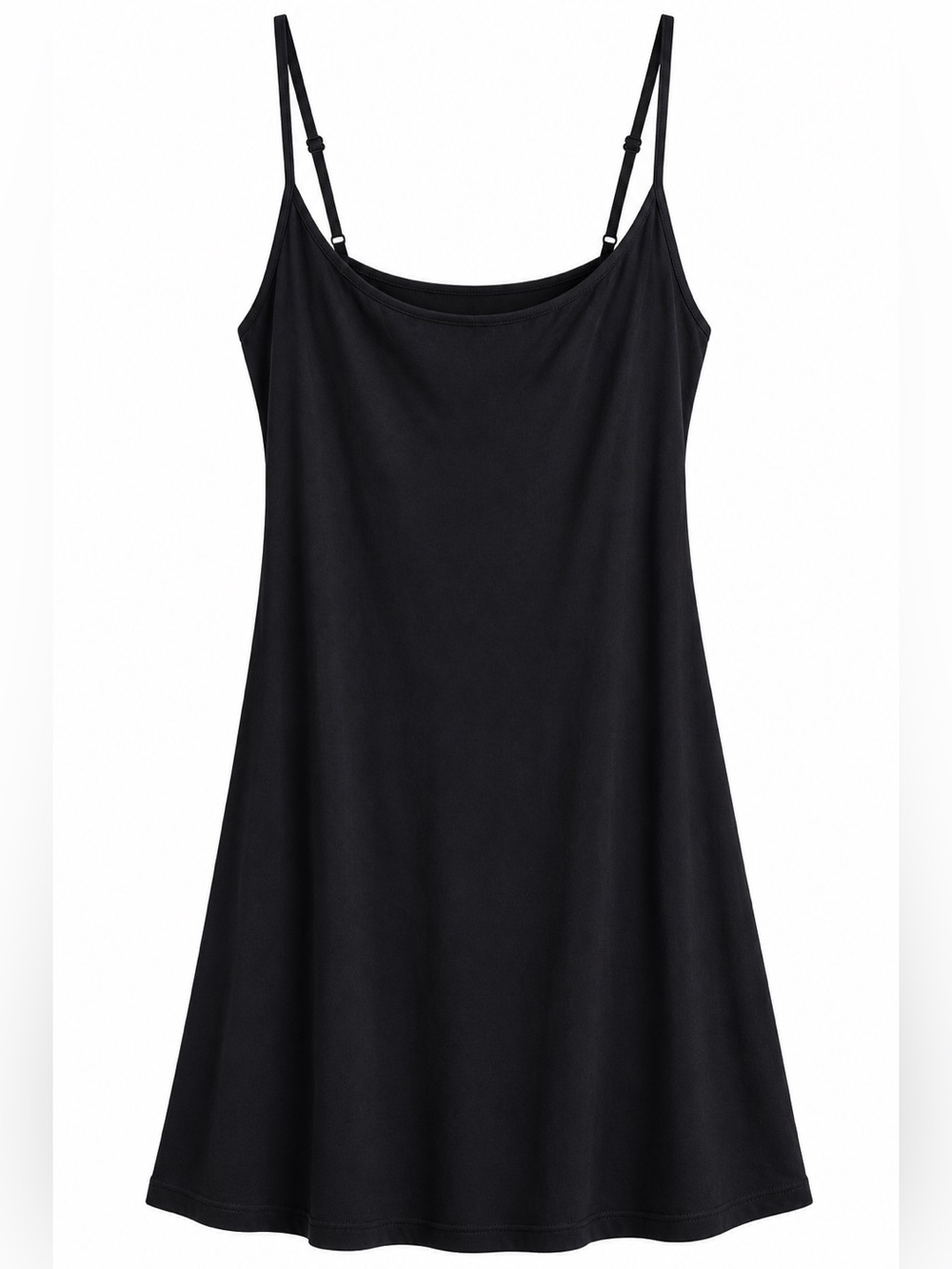 SKIMS Black Smooth Lounge Cami Mini Dress Shelf Bra Approx XL